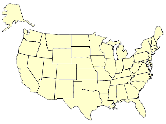 Clickable map of the United States